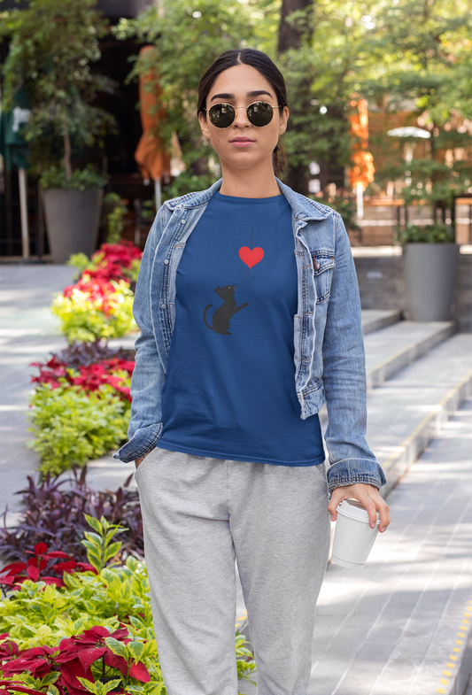 My heart is with my cat Women's T-shirt