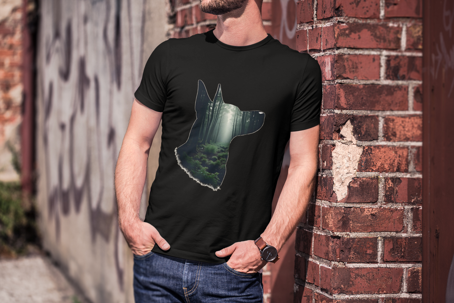 Mystical Forest Dog Men's T-Shirt