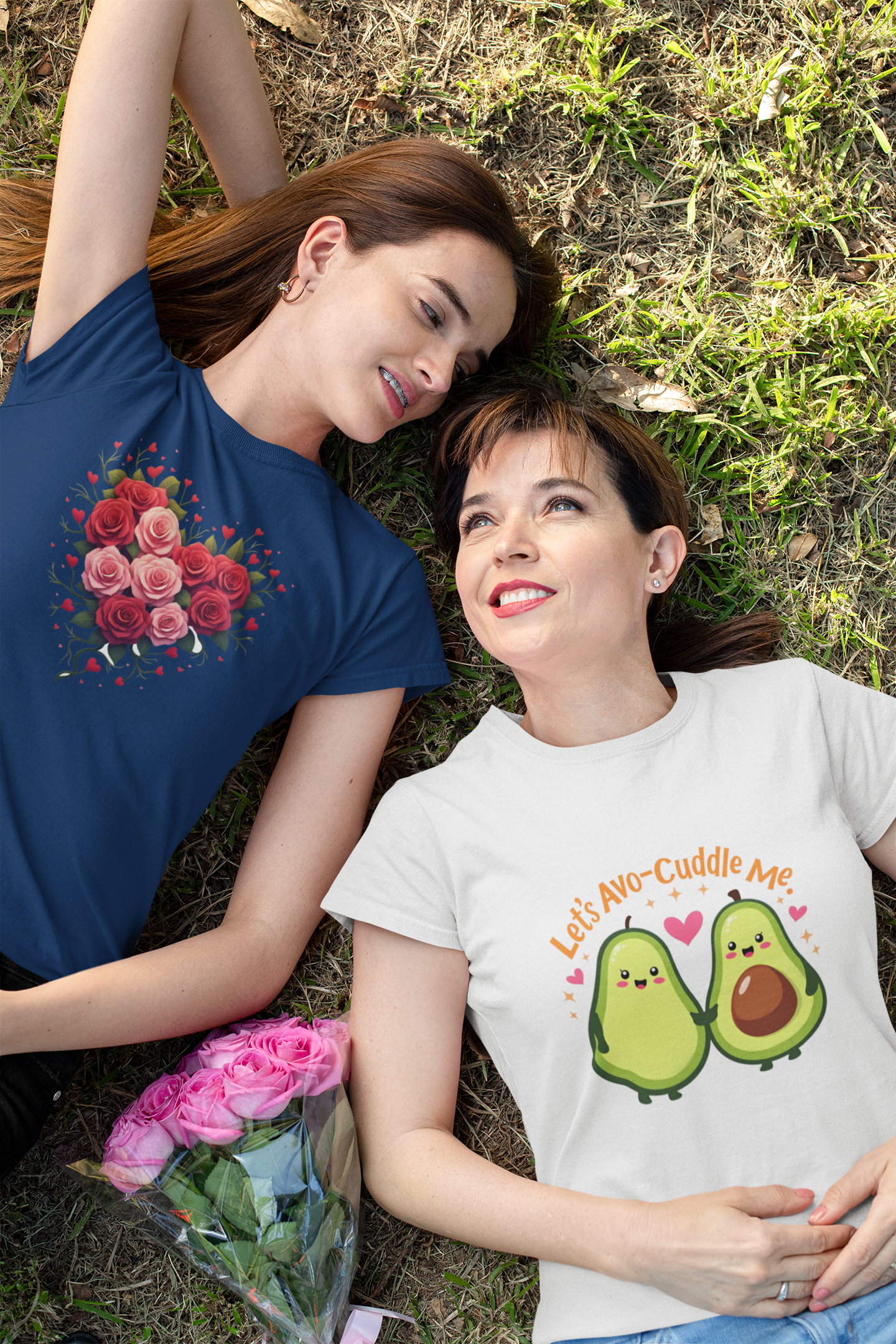 Roses and Leaves makes Heart Women's T-shirt
